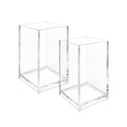 2 Pack Clear Acrylic Pencil Pen Holder Cup, Clear Makeup Brush Holder, Acrylic Cosmetic Brushes Storage