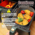 Silicone Liners Rectangle 2 Pcs for Air Fryer Dual Basket 8 to 10 Qt, Food-grade Reusable Baking Tray Fit Ninja DZ201 DZ401 DZ550, 4 to 5 Qt Each, Airfryer Accessories Grey