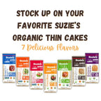 Suzie's Organic Lentil & Brown Rice Cake Thins|6 Pack|USDA Organic, NON-GMO, Fat-Free, Sugar-Free, Gluten-Free|Low-Calorie Snack-16 Calories Per Slice|Bread & Cracker Replacement