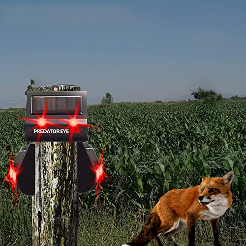 ASPECTEK Predator Eye PRO 4600sq ft Coverage w/Kick Stand Solar Powered Predator Light Deterrent Light Night Time Animal Control - 2 Pack