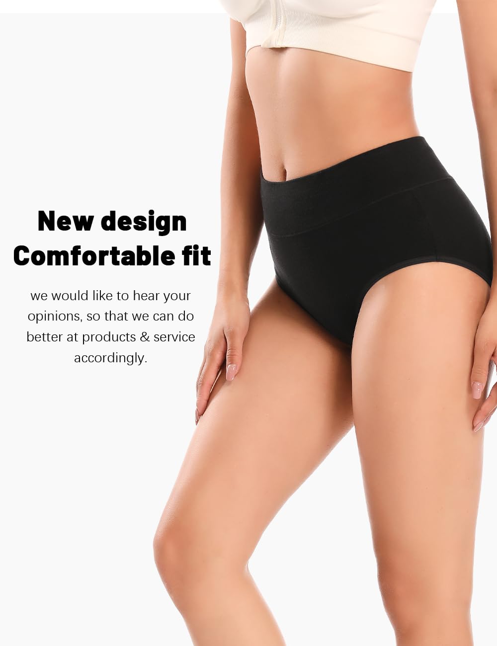 Molasus Incontinence Underwear for Women High Absorbency Period Leakproof Cotton Underwear Heavy Flow Menstrual Protective Panties Bladder Control Briefs 3 Pack,Black,Large