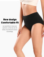 Molasus Incontinence Underwear for Women High Absorbency Period Leakproof Cotton Underwear Heavy Flow Menstrual Protective Panties Bladder Control Briefs 3 Pack,Black,Large