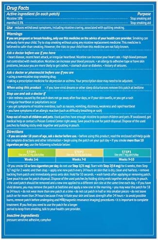 Nicotine Patches to Help Quit Smoking, Stop Smoking - Delivered Over 24 Hours Nicotine Transdermal System to Stop Smoking Aids That Work (Stop Smoking 21mg [Step 1])