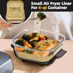 Air Fryer Liners Disposable for Ninja Crispi Air Fryer, 260Pcs Ninja Crispi FN101GY Air Fryer Accessories for 4 QT & 6 Cup Glass Container, Non-Stick Square Food Grade Parchment Paper Liners Unbleach