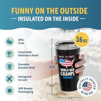 Back To Back World War Champs, 16oz Digitally Printed, Stainless Steel Insulated Coffee Tumbler with Lid, Patriot Gifts for Men, American MAGA Tumbler, Birthday Gifts for Veterans, Trump Supporter