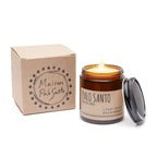Maison Palo Santo | Pure Palo Santo Candle | Essential Oil Aromatherapy Candle | 4oz Soy Wax Palo Santo Scented Candle | Palo Santo from Ecuador | Purification & Cleansing Candle |Free Palo Santo