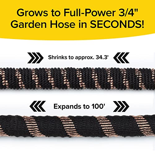POCKET HOSE Copper Bullet AS-SEEN-ON-TV Expands to 100 ft REMOVABLE Turbo Shot Multi-Pattern Nozzle 650psi 3/4