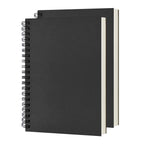 Blank Spiral Notebook, 2-Pack, Soft Cover, Sketch book, 100 Pages / 50 Sheets, 7.5 inch x 5.1 inch, 100GSM, (Black)