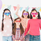 JOYIN 32 Packs Valentines Day Shade Glasses with Gift Cards Heart Shaped Shutter Heart Glasses Valentines Day Accessories for Kids Party Favor Classroom Exchange Prize Supplies