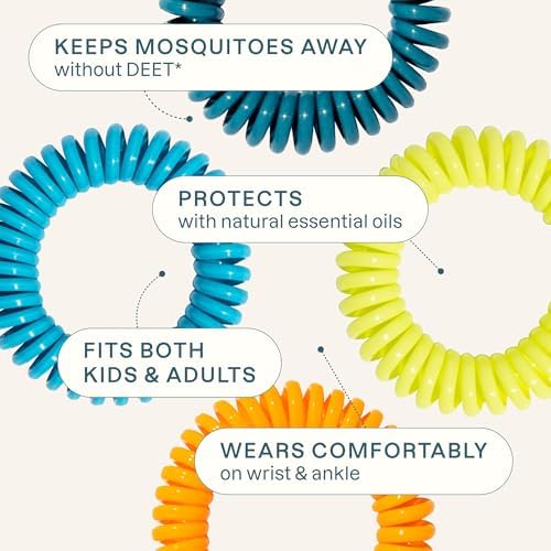 Cliganic 50 Pack Mosquito Repellent Bracelets, DEET-Free Bands, Individually Wrapped (Packaging May Vary)