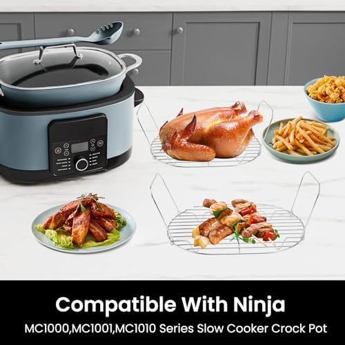 Steam and Roast Rack - Compatible with Ninja Foodi Possible Cooker Pro 8.5 Quart MC1001 MC1000 MC1010 Series,Stainless Steel Crock Pot Slow Cooker Accessories