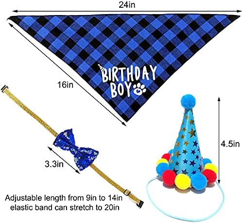 Dog Birthday Party Supplies, Dog Birthday Decorations Boy, Lets Pawty Balloons Banner, Dog Birthday Bandana, Dog Birthday Boy Hat Scarfs