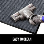 Gorilla Grip Waterproof Heavy Duty Traffic Guard Doormat, Stain and Fade Resistant, Durable Rubber, Low Profile Door Mat, Shoe Scraper, Welcome Mats for Entry, 35x23, Gray
