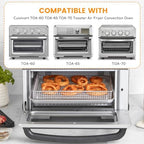 GCQ Air Fryer Basket Tray for Cuisinart TOA-60 TOA-65 TOA-70 Toaster Air Fryer Convection Oven, 12.4 * 11'' Mesh Air Fryer Steel Basket Wire Rack Accessories Parts, Dishwasher Safe