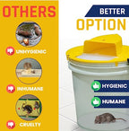 DYMPORT Mouse Trap Bucket, Pack of 3-Auto Reset Mouse Trap for Indoor and Outdoor Usage, Bucket Mouse Trap 5 Gallon Bucket Compatible