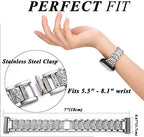 Bling Bands Compatible with fitbit Sense 2/Sense/Versa 4/Versa 3, Women Replacement Wristbands Dressy Luxurious Bracelet for Ladies
