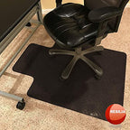 Resilia Office Desk Chair Mat with Lip - for Low Pile Carpet (with Grippers) Black, 36 Inches x 48 Inches, Made in The USA