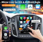 Upgrade 5GWIFI Car Radio for Ford Focus 2012-2018 - (2+64G) 10.4 Inch Touchscreen Stereo Replacement with Wireless Carplay Android Auto Bluetooth GPS Navigation 1080P Backup Camera SWC