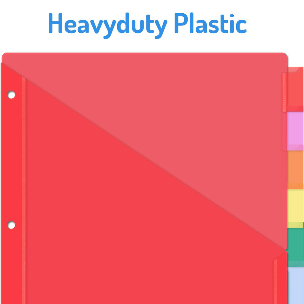 8 Count Dividers with Two Pockets, 8 tabs Binder Dividers for 3 Ring Binder Organizer, Multicolor, 1 Set