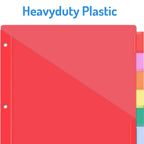 8 Count Dividers with Two Pockets, 8 tabs Binder Dividers for 3 Ring Binder Organizer, Multicolor, 1 Set