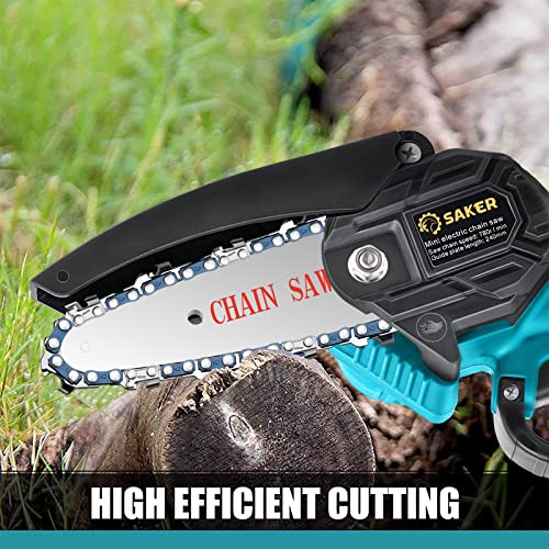Saker Mini Chainsaw,Portable Electric Chainsaw Cordless,Handheld Chain Saw Pruning Shears Chainsaw for Tree Branches,Courtyard,Household and Garden(SAKER Mini Chainsaw + 1 Battery)