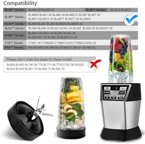 7 Fins Blender Blade Replacement Parts Compatible with Ninja Blender Top Lid Accessories for Ninja Auto iQ BL682-30 BL642-30 BL450-30 BL482-30 BL687CO-30 ect.
