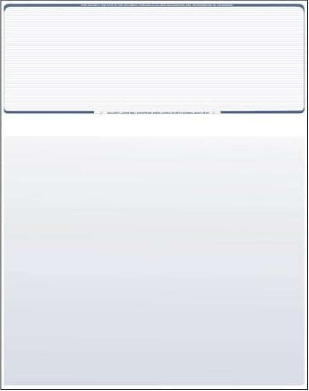Compuchecks Blank Check Paper - 100 Pack - Computer Security Business Checks, QuickBooks & Laser Printer Compatible - Check On top, Voucher On Bottom - Check Paper Size 8 1/2-11 - Blue Pinstripe