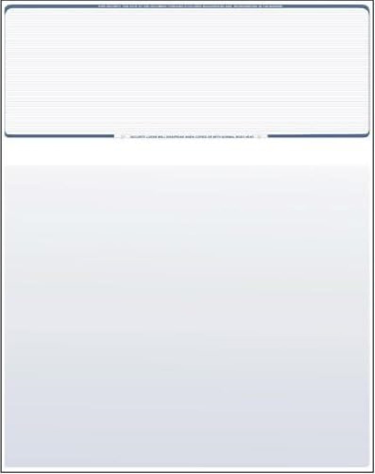 Compuchecks Blank Check Paper - 100 Pack - Computer Security Business Checks, QuickBooks & Laser Printer Compatible - Check On top, Voucher On Bottom - Check Paper Size 8 1/2-11 - Blue Pinstripe