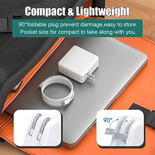Compatible with MacBook Pro Charger,61W Replacement Charger for i.Phone 16/15,MacBook Pro16,15,14,13 inch,MacBook 12 Inch,MacBook Air 13 Inch,iPad Pro and Other USB C Interface Devices