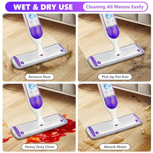 6 Pack Reusable Mop Pads Compatible with Swiffer PowerMop, Power Mop Refills Power Mop Pads Refills PowerMop Refill Pads Microfiber Mop Pads for Hardwood Floor Cleaning, Machine Washable