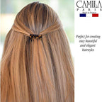 Camila Paris CP2008/2 French Hair Side Comb Handmade Small Tokyo French Twist Hair Combs Decorative, Strong Hold Hair Clips for Women Bun Chignon Up-Do Styling Girls Hair Accessories, Made in France