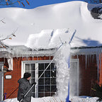 20 Feet Aluminum Snow Rake, with 17' Snow Slide, 5 Extension Tubes & Anti-Skid Handle, Telescoping Snow Removal Tool for Removing Snow, Leaves, Debris…