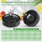 Blender Replacement Parts for Ninja, 24oz Ninja Blender Cup Replacement with To-Go Lid & 7-Fins Extractor Blade for Nutri Ninja Blenders BL2012 NN100-30 BL480-30 BL640-30 BL642-30 BN801 3pcs