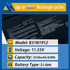 B31N1912 C31N1912 Laptop Battery Replacement for ASUS VivoBook asus 14 E410M E410MA L410M L410MA E410KA F414MA E510MA E510KA L510MA R522MA L410MA L410MA-BV058TS L510ma-wb04 E510KA-EJ033TS 11.55V 42Wh