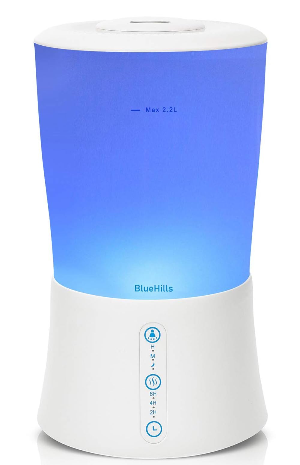 BlueHills Large 2000 ML XL Essential Oil Diffuser Premium Aromatherapy Humidifier for Big Room Home Long Run Extra Large Capacity for Huge Area 2 Liter 2L Color Changing Lights Cool High Mist White-S1