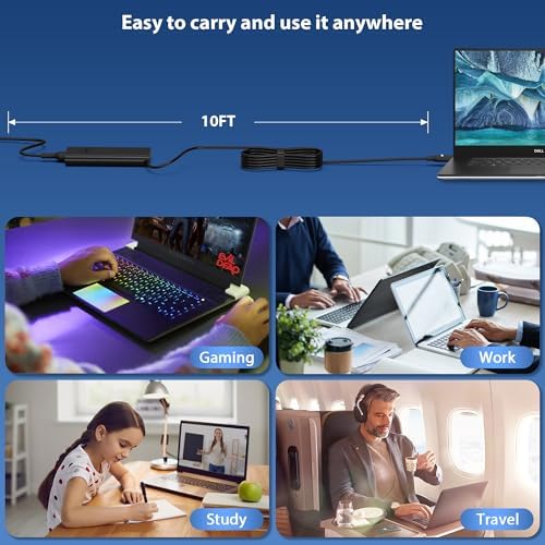 New 130W 4.5mm Tip Laptop Charger Replacement for dell XPS 15 7590 9530 9550 9560 9570 Inspiron 7348 Adapter Precision 5510 5520 5530 5540 0V363H HA130PM130 DA130PM130 06TTY6 0RN7NW Power Supply Cord