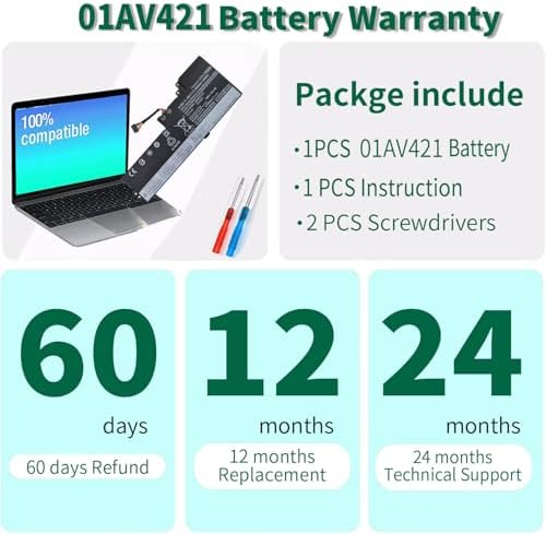 01AV421 T480 T480 T580 Internal Battery Replacement for Lenovo ThinkPad T470 T480 T580 A475 A485 TP25 Series Notebook, for Lenovo Laptop Thinkpad Battery 01AV419 01AV489 01AV420 SB10K97577 SB10K97578