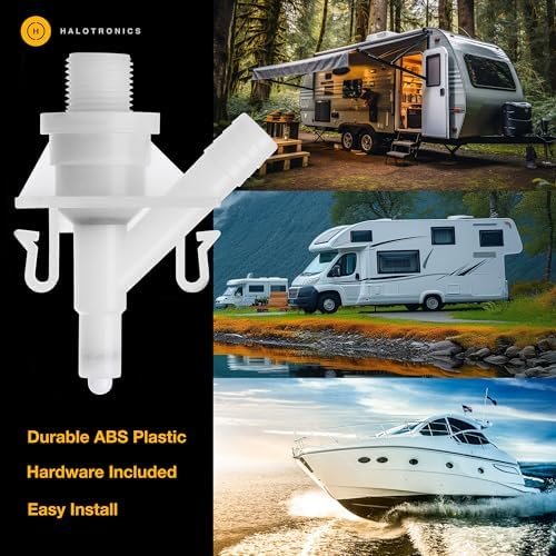 Halotronics Upgraded RV Water Valve Replacement Kit for Pedal-Flush Toilets - Compatible with Sealand Dometic 300, 301, 310, 311, 320, 321 (385311641) - Hardware Included - 2024 Model