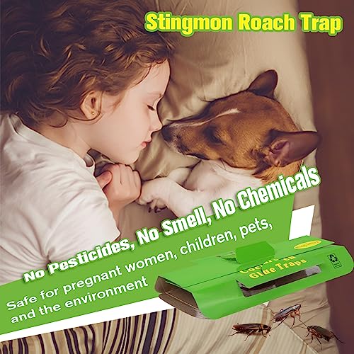 24 Pack Roach Traps Indoor Roach Killer Indoor Infestation, Cockroach Killer Indoor Home Cockroach Trap Sticky Traps for Insects