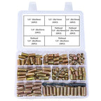 200 Pcs 1/4 "- 20 Wood Bolt Inserts Metal Nut Inserts - Hex Socket Drive Metric Bolt Assortment, Threaded Screws Fastener Connector for Furniture Replacement Parts (1/4"-20 Mixed Set)