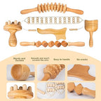 Buymax Wood Therapy Massage Tools, Maderoterapia Kit Lymphatic Drainage Massager, Body Sculpting Tools for Lymphatic Drainage, Anti-Cellulite, Muscle Release(6 in 1)
