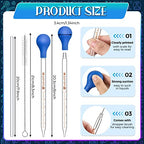 Weewooday Glass Droppers Pipettes Graduated Lab Dropper Glass Liquid Pipette with Big Rubber Hats 20 cm Stir Rod Washing Brush Transfer for Liquid Essential Oil(16 Pieces,Blue,5 ml)