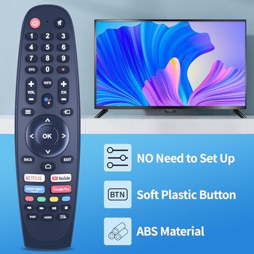 EC32V2HA EC40V2FA Replacement Remote Control for SANSUI TV Remote, for BLAUPUNKT TV Remote, for Caixun Android TV Remote，for ARRQW TV Remote （No Voice Function）