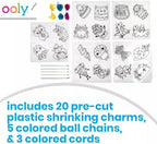 Ooly Shrink-Its 28 PC DIY Shrinking Art Kit That Creates Charms and Tags, Includes 20 Plastic Pre Cut Charms and More, No Mess Art for Kids, DIY Creative Activity, Ideal Party Favor - Fun Friends