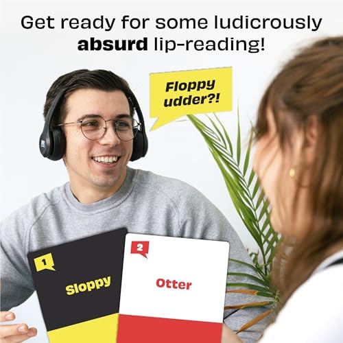 Lucky Egg Sorry What - Hilarious Lip Reading Friends Party Game Based On The Headphone Challenge TikTok Trend - 2+ Players 40,000 Funny Word Phrase Combinations Card Game for Friends (Original)