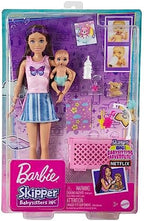 Barbie Skipper Babysitters Inc Crib Toy Playset with Skipper Doll, Baby Doll with Sleepy Eyes, Furniture & Accessories