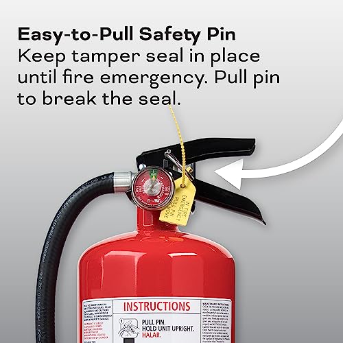 Kidde Fire Extinguisher for Commercial Use, 3-A:40-B:C, 17 Lbs., Refillable & Reusable, Hose & Wall Mount (Included)