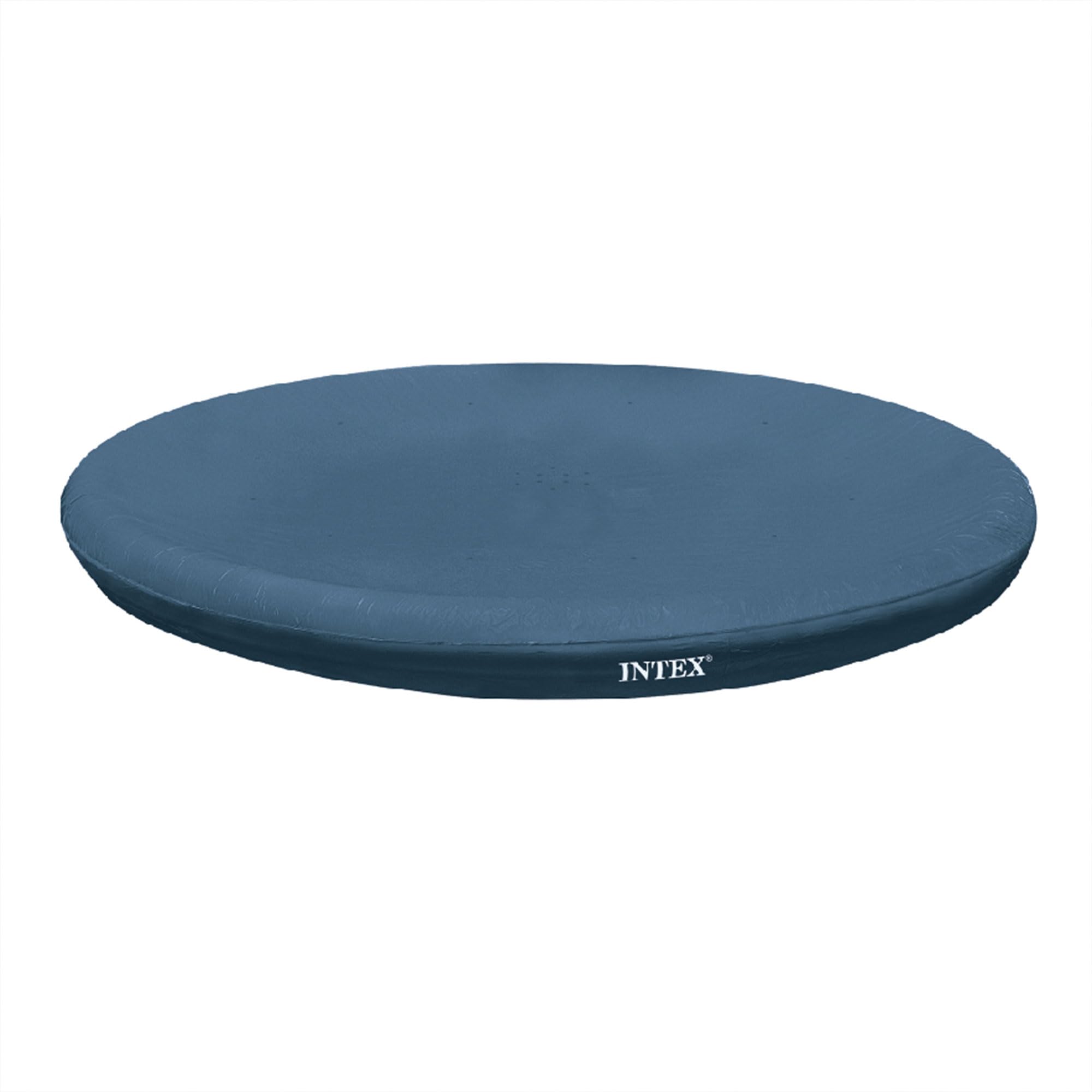 INTEX 28020E Pool Cover: For 8ft Round Easy Set Pools – Includes Rope Tie – Drain Holes – 12in Overhang – Snug Fit