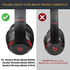 SoloWIT Replacement Ear Pads Cushions for Beats Studio 2 & Studio 3 Wired & Wireless Headphones, Earpads with Soft Protein Leather, Noise Isolation Memory Foam, Added Thickness - Black