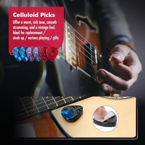 2 Pack Guitar Wall Mount, White Hardwood Guitar Wall Hangers, Guitar Picks, Pick Holder, Guitar Accessories, U-Shape Hardwood Guitar Hanger, Gifts for Guitarists, with 6 Assorted Guitar Picks